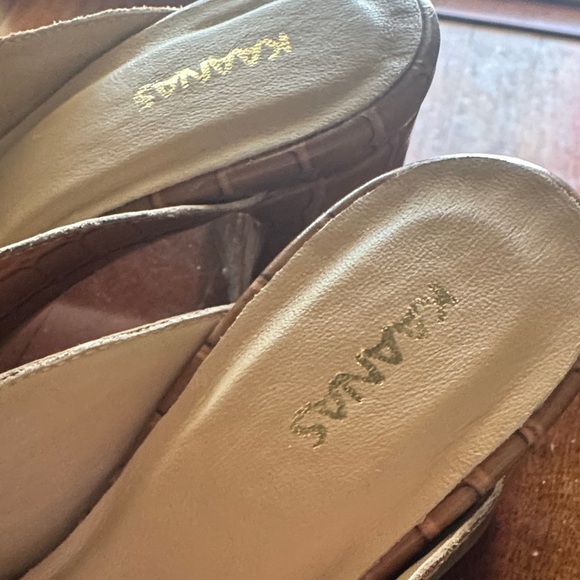 KAANAS Brown Croc-Embossed Sandals/Mules - Sz 6 - Picture 3 of 5